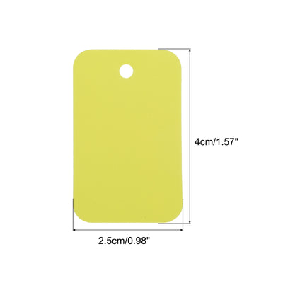 Harfington Waterproof Eyelet Hole Plastic Tags,Outdoor Tags,2.5x4cm Yellow 200 Pcs