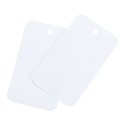 Harfington Waterproof Eyelet Hole Plastic Tags,Outdoor Tags,3.5x6cm White 200 Pcs