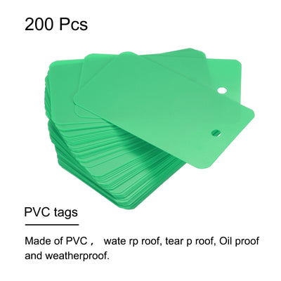 Harfington Waterproof Eyelet Hole Plastic Tags,Outdoor Tags,4x7cm Light Green 200 Pcs