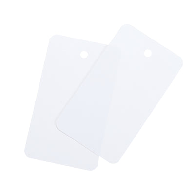 Harfington Waterproof Eyelet Hole Plastic Tags,Outdoor Tags,4x7cm White 200 Pcs