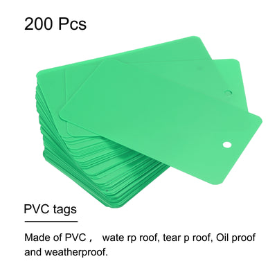 Harfington Waterproof Eyelet Hole Plastic Tags,Outdoor Tags,5x9cm Light Green 200 Pcs