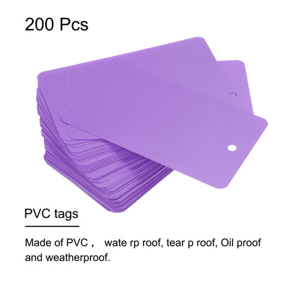 Harfington Waterproof Eyelet Hole Plastic Tags,Outdoor Tags,5x9cm Purple 200 Pcs