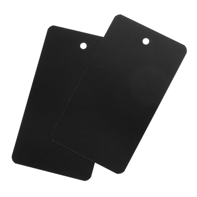 Harfington Waterproof Eyelet Hole Plastic Tags,Outdoor Tags,5x9cm Black 200 Pcs