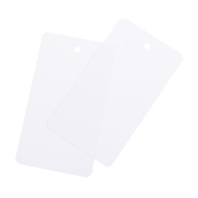 Harfington Waterproof Eyelet Hole Plastic Tags,Outdoor Tags,5x9cm White 200 Pcs