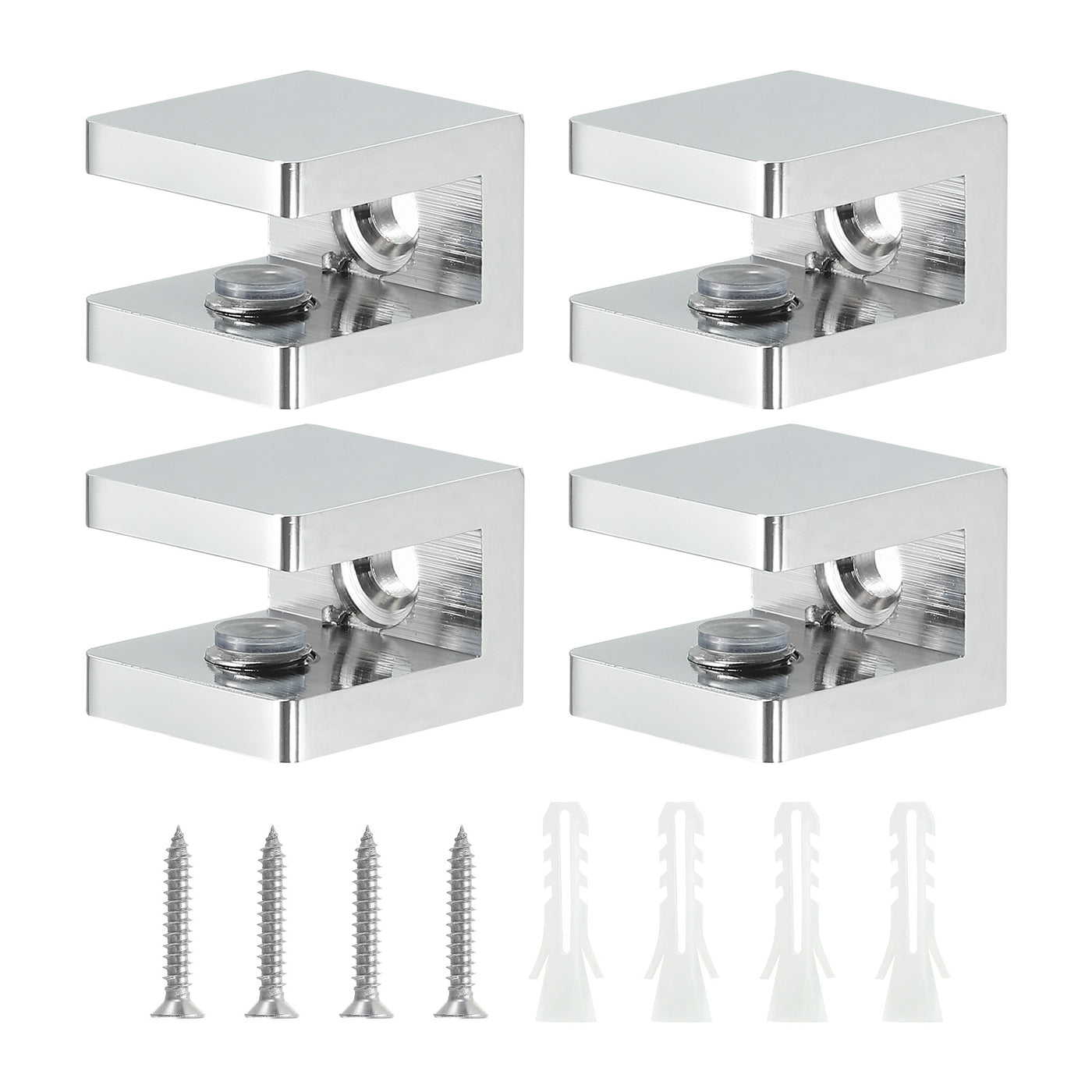 uxcell Uxcell Glass Shelf Clamps, Glass Clip Holder Supporting