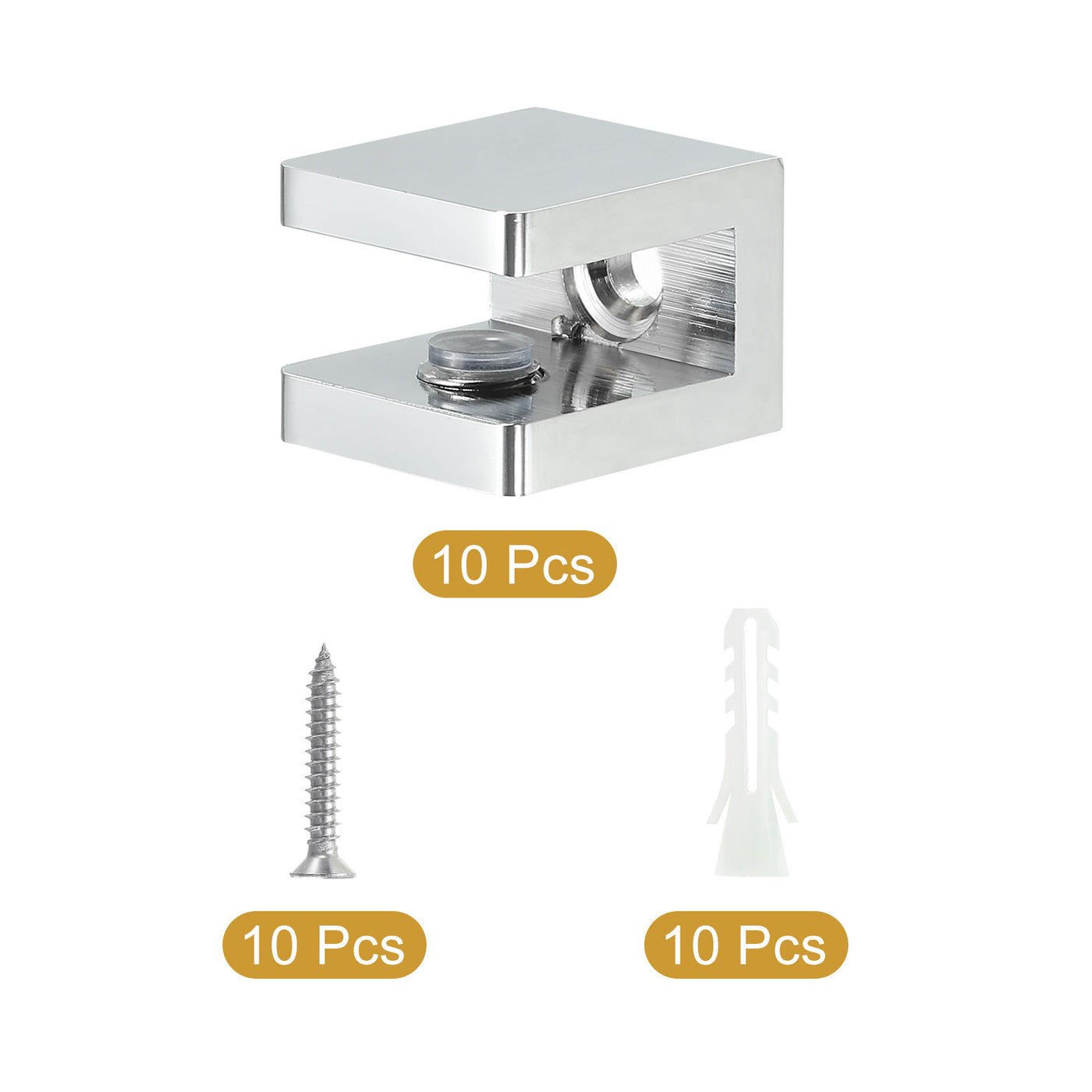 uxcell Uxcell Glass Shelf Clamps, Glass Clip Holder Supporting