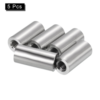 Harfington Uxcell 5Pcs Round Connector Nuts, M8x30x14mm Coupling Nut Sleeve Rod Bar Stud Nut