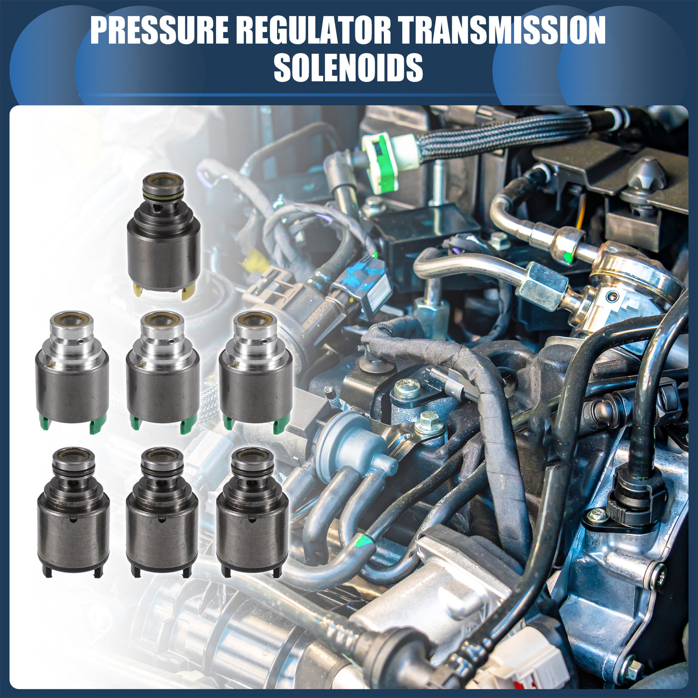 INFINAUTO Pressure Regulator Transmission Solenoids Kit, for BMW 3 SERIES 2000-2006 Silver Tone, 1 Set