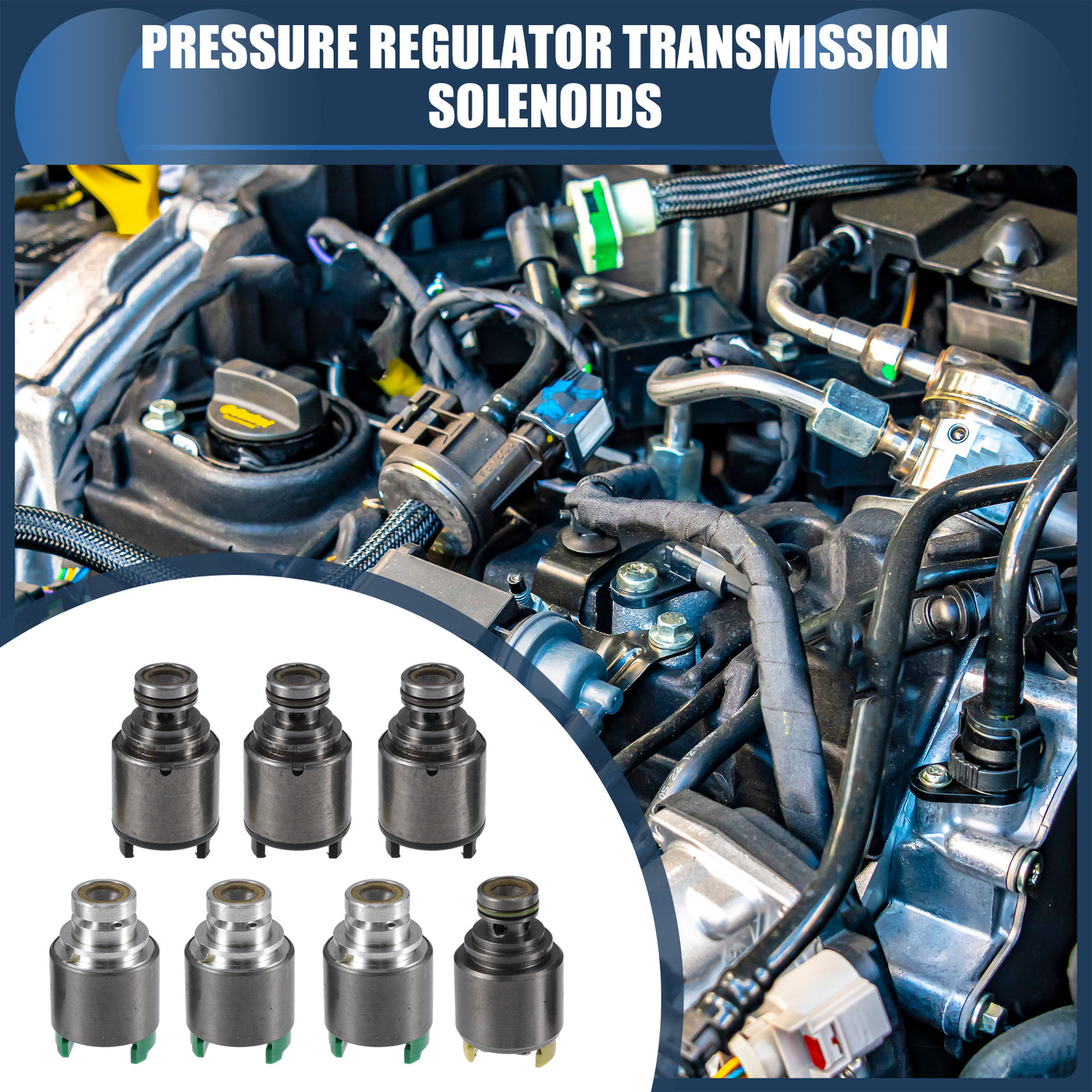 INFINAUTO Pressure Regulator Transmission Solenoids Kit, for BMW 3 SERIES 2000-2006 Silver Tone, 1 Set