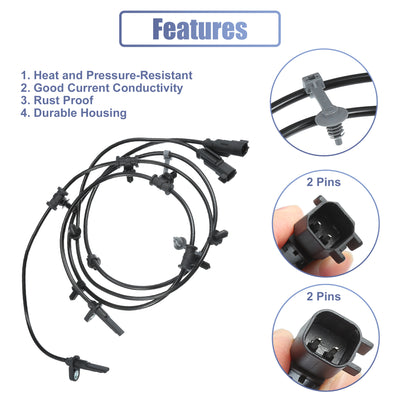 Harfington 1 Paar hinterer linker rechter ABS-Sensor Raddrehzahlsensor Nr. CT4Z2C190A/CT4Z2C190C für Ford Edge 2011-2014 für Lincoln MKX 2011-2015