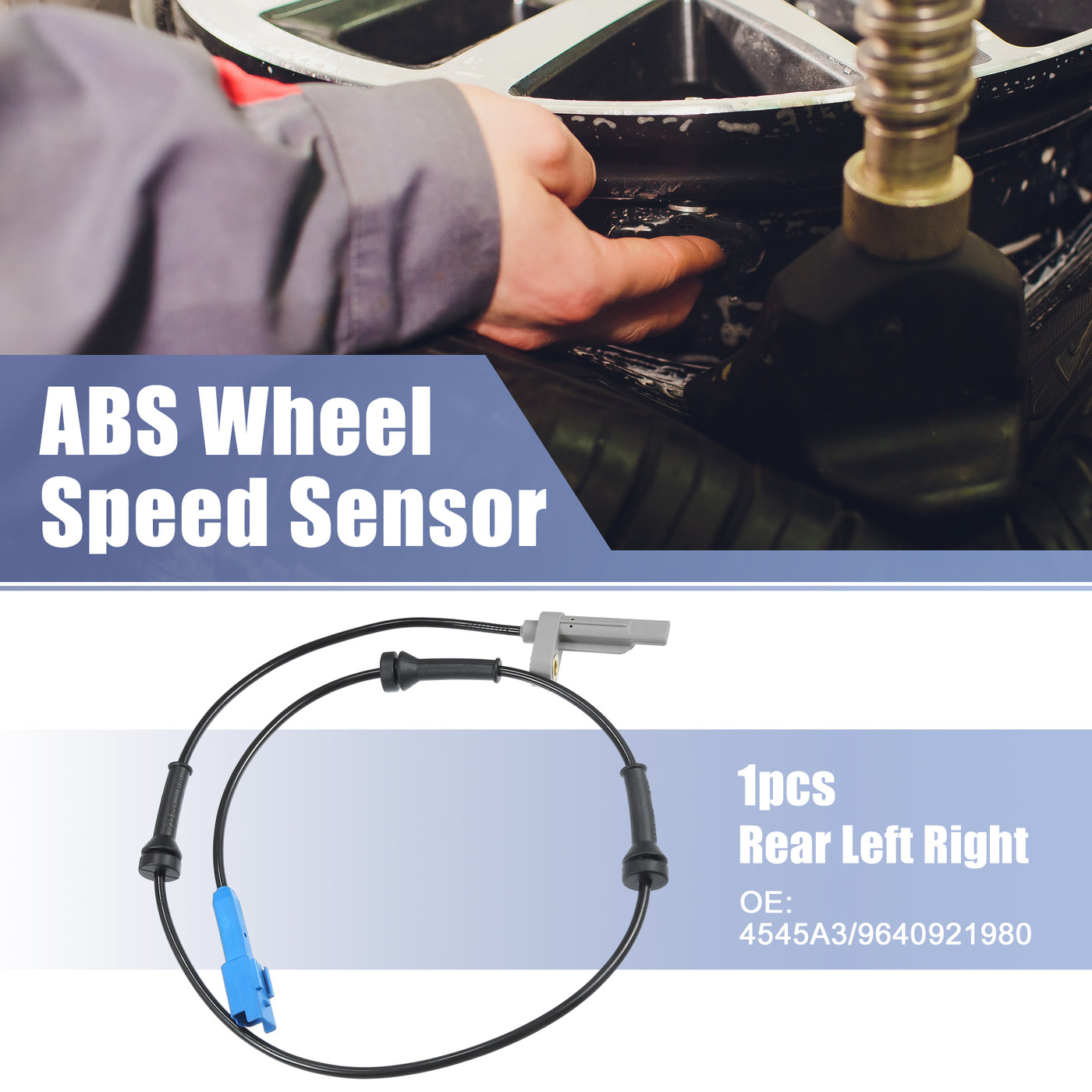 X AUTOHAUX Hinten Links Rechts ABS Sensor Raddrehzahlsensor Nr. 4545A3/9640921980 für Peugeot 206 2A/C 1998-2019 Schrägheck für Peugeot 206 2A/C 1998-2016 Schrägheck