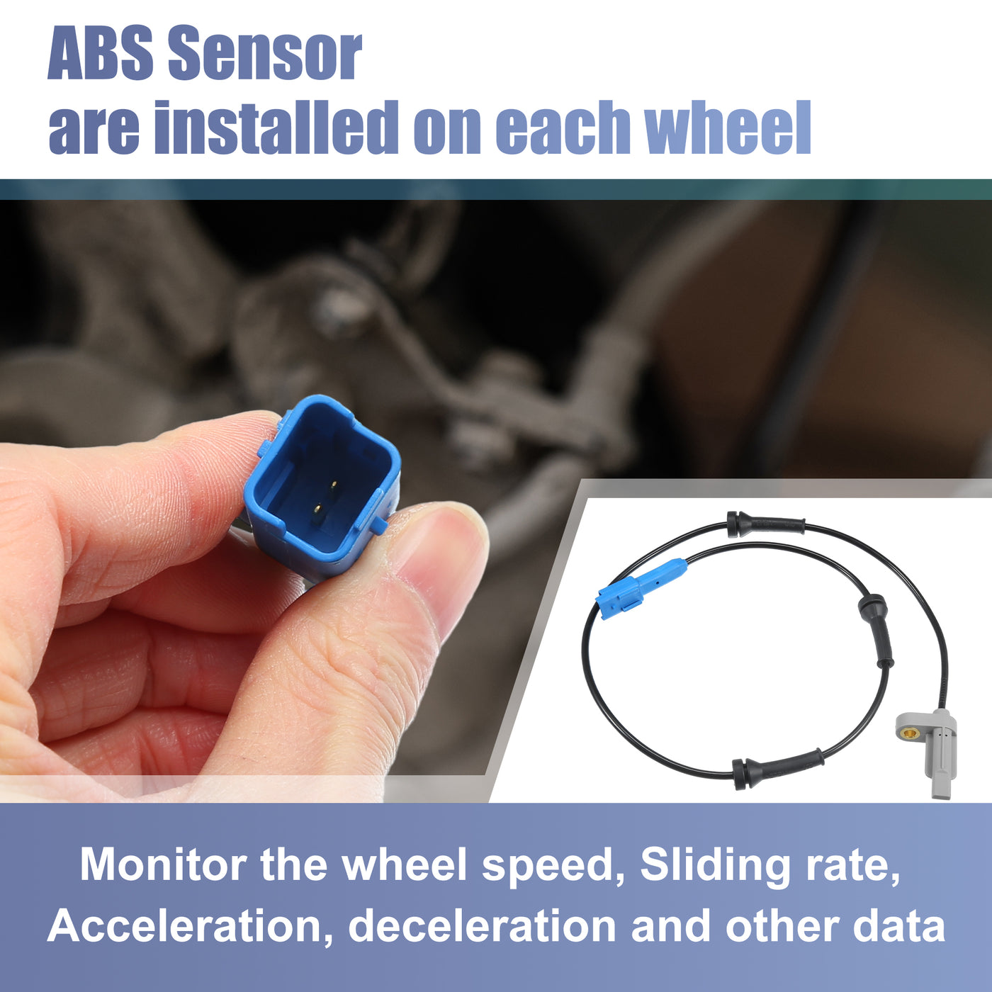 X AUTOHAUX Hinten Links Rechts ABS Sensor Raddrehzahlsensor Nr. 4545A3/9640921980 für Peugeot 206 2A/C 1998-2019 Schrägheck für Peugeot 206 2A/C 1998-2016 Schrägheck