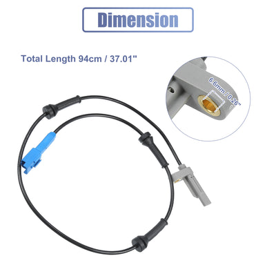 Harfington Hinten Links Rechts ABS Sensor Raddrehzahlsensor Nr. 4545A3/9640921980 für Peugeot 206 2A/C 1998-2019 Schrägheck für Peugeot 206 2A/C 1998-2016 Schrägheck