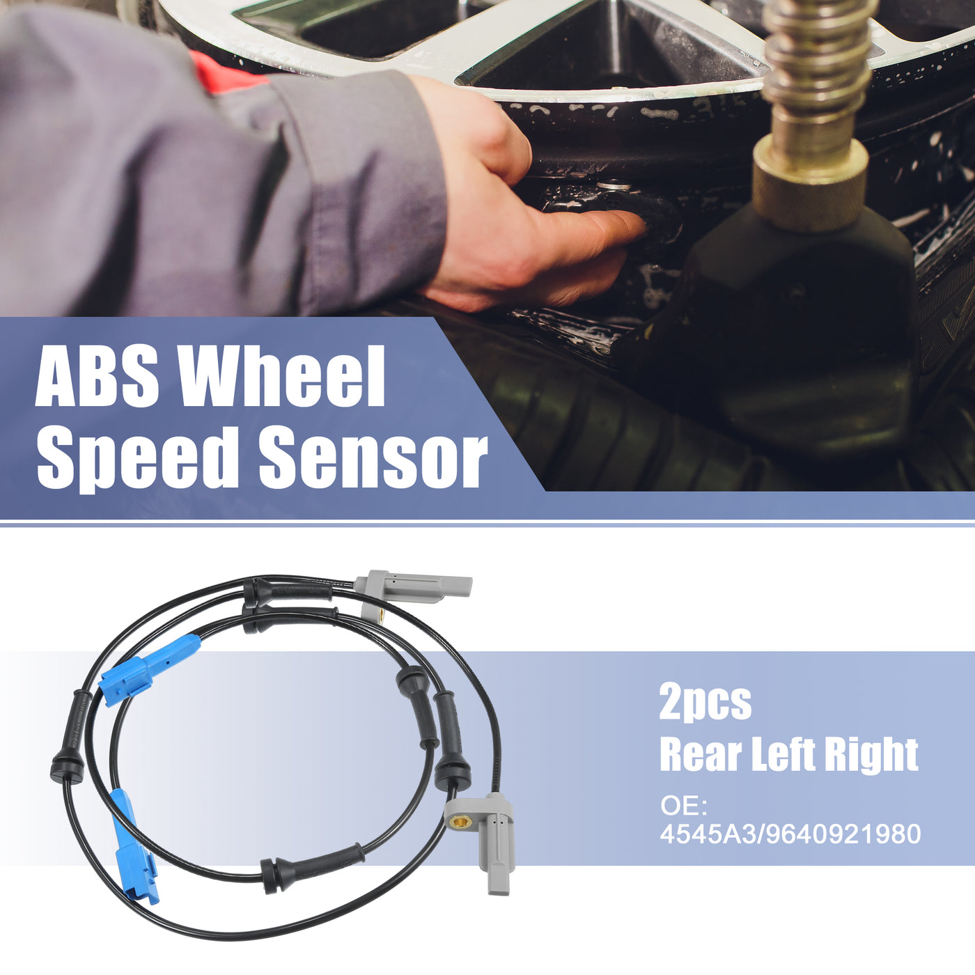 X AUTOHAUX 2 Stück hinten links rechts ABS Sensor Raddrehzahlsensor Nr. 4545A3/9640921980 für Peugeot 206 2A/C 1998-2019 Schrägheck für Peugeot 206 2A/C 1998-2016