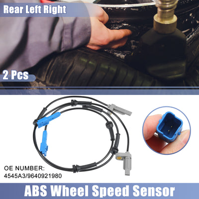 Harfington 2 Stück hinten links rechts ABS Sensor Raddrehzahlsensor Nr. 4545A3/9640921980 für Peugeot 206 2A/C 1998-2019 Schrägheck für Peugeot 206 2A/C 1998-2016