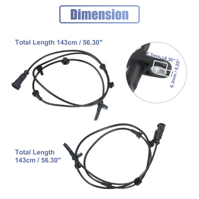 Harfington 2pcs Front Left Right ABS Sensor Wheel Speed Sensor No.DA8Z2C204A/DA8Z2C204B for Ford Explorer 2013-2019 for Ford Flex 2012-2019