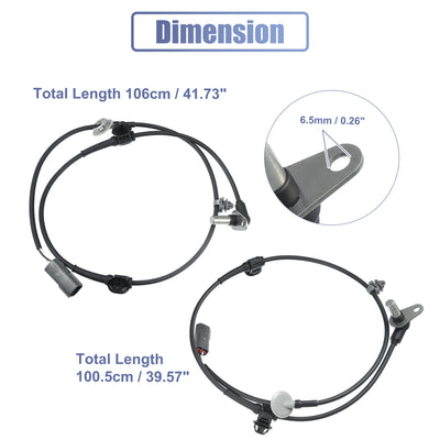 Harfington 1 Paar vorderer linker rechter ABS-Sensor Raddrehzahlsensor Nr. L2064373XC/EG234373X für Mazda CX-7 2007-2012 für Mazda CX-9 2007-2015 Schwarz Grau