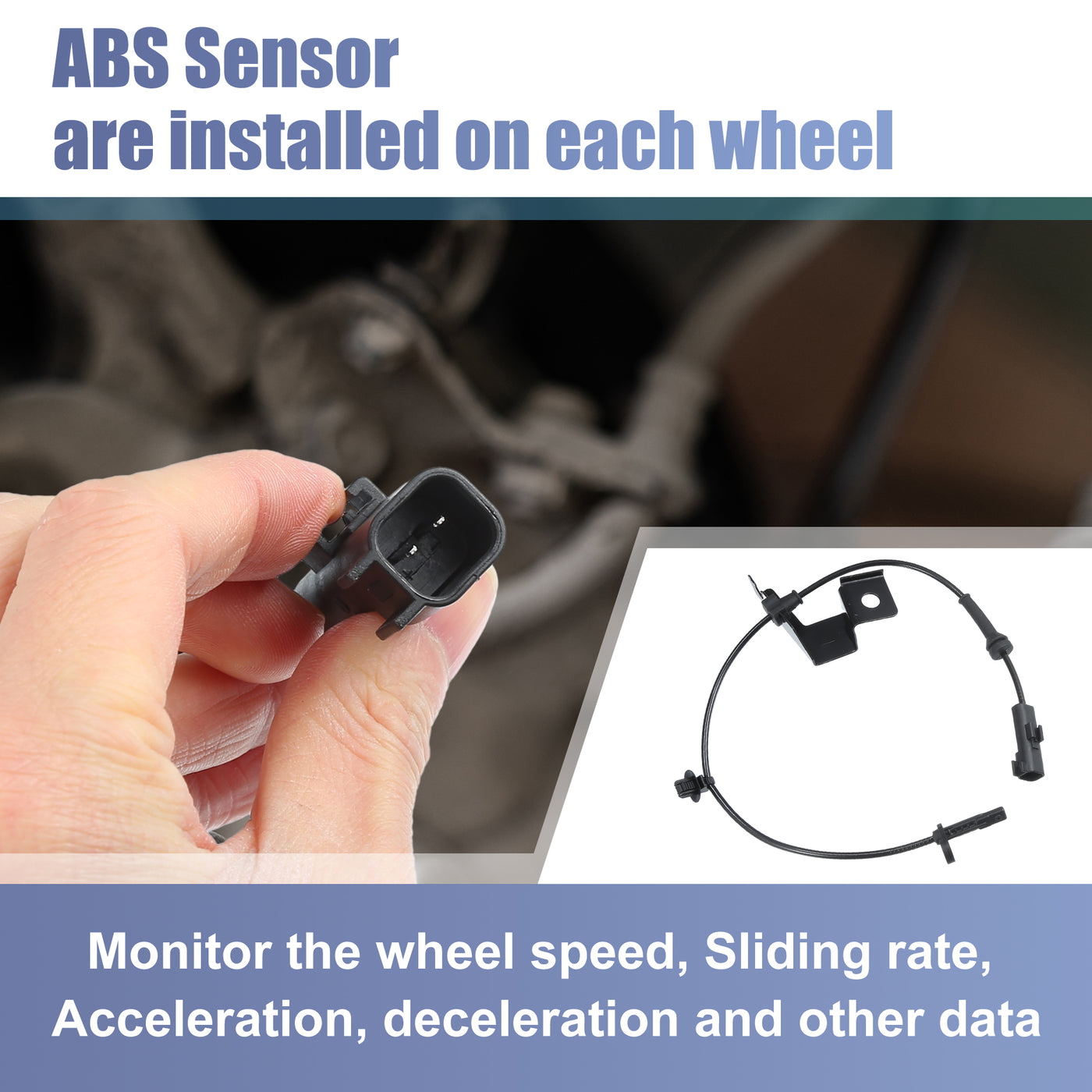 X AUTOHAUX Front Left ABS Sensor Wheel Speed Sensor No.DG9Z2C205B for Ford Fusion 2013-2020 for Ford Police Responder Hybrid 2019 2020