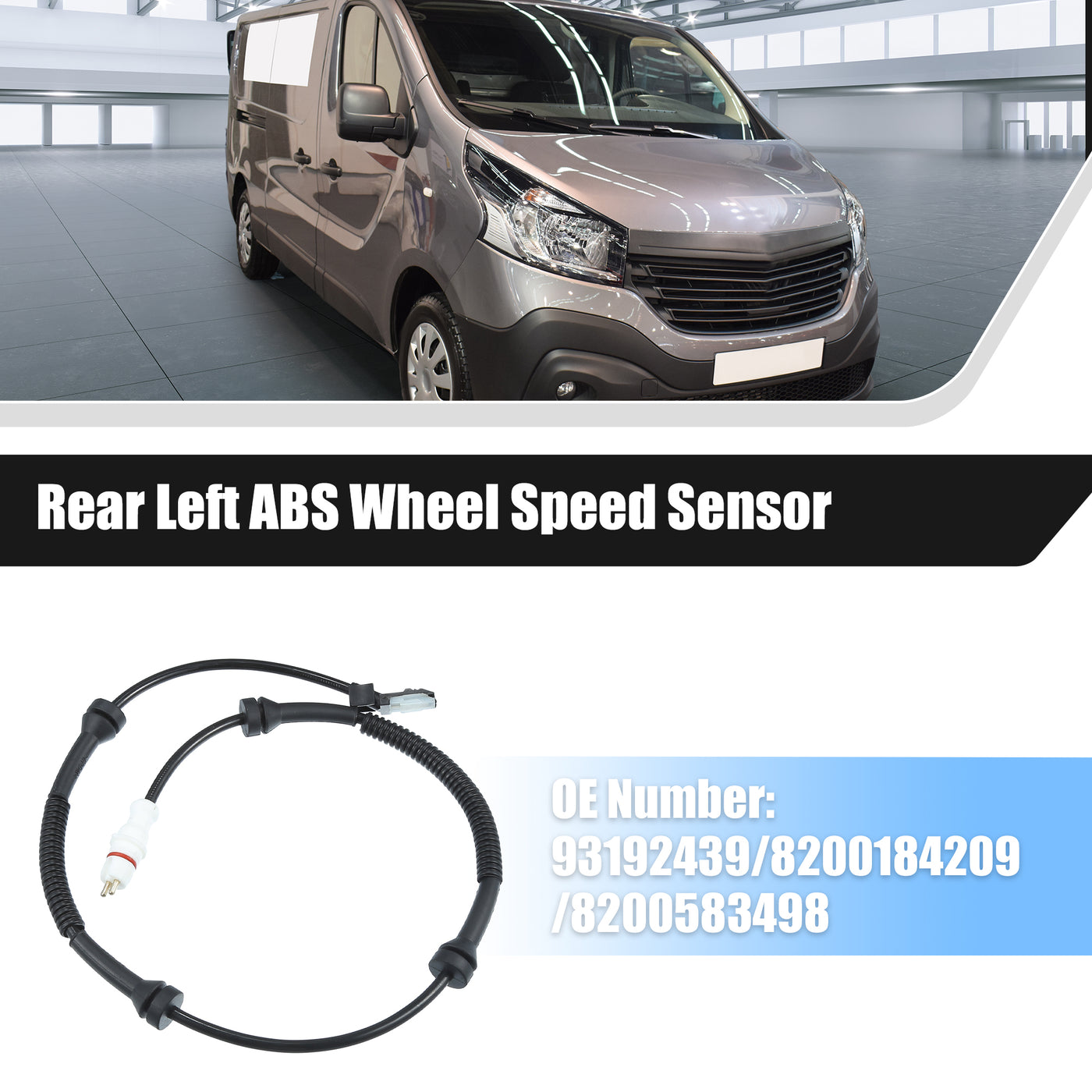 X AUTOHAUX Rear Left or Right ABS Wheel Speed Sensor No.93192439/8200184209/8200583498 for Vauxhall for Opel for Nissan Primastar