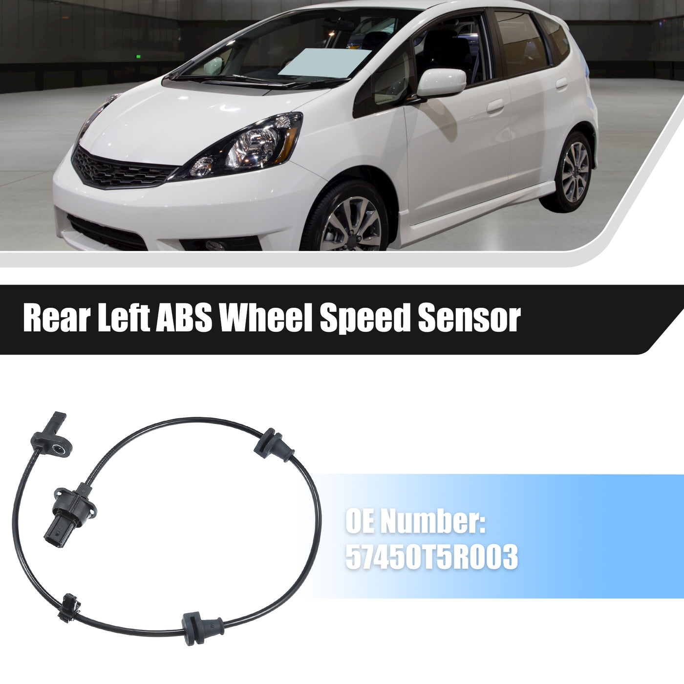 X AUTOHAUX Front Right ABS Wheel Speed Sensor No.57450T5R003 for Honda Fit L4 1.5L 2015-2020 Hatchback