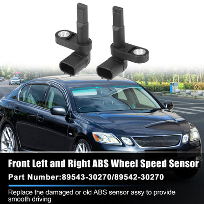 Harfington 1 Pair Front Left and Right ABS Wheel Speed Sensor No.89543-30270/89542-30270 for Lexus GS350 IS250 IS350 LS460 LS600H