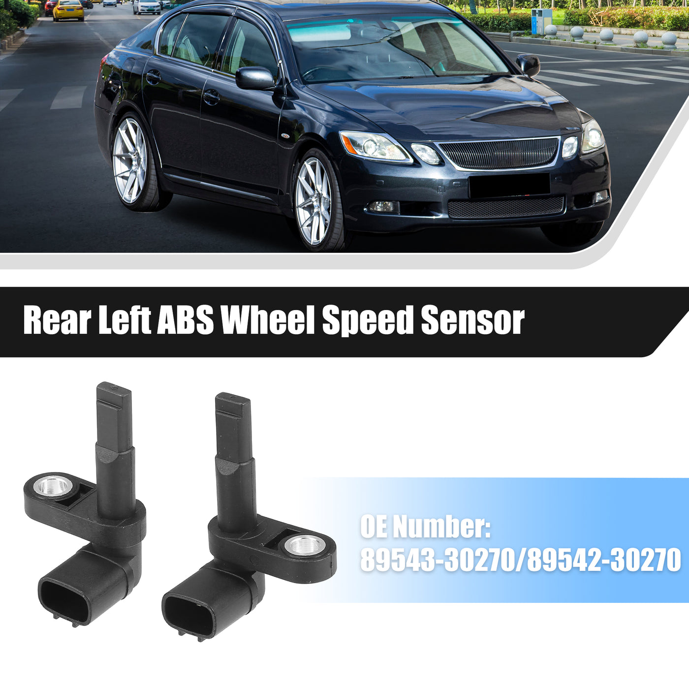 X AUTOHAUX 1 Pair Front Left and Right ABS Wheel Speed Sensor No.89543-30270/89542-30270 for Lexus GS350 IS250 IS350 LS460 LS600H