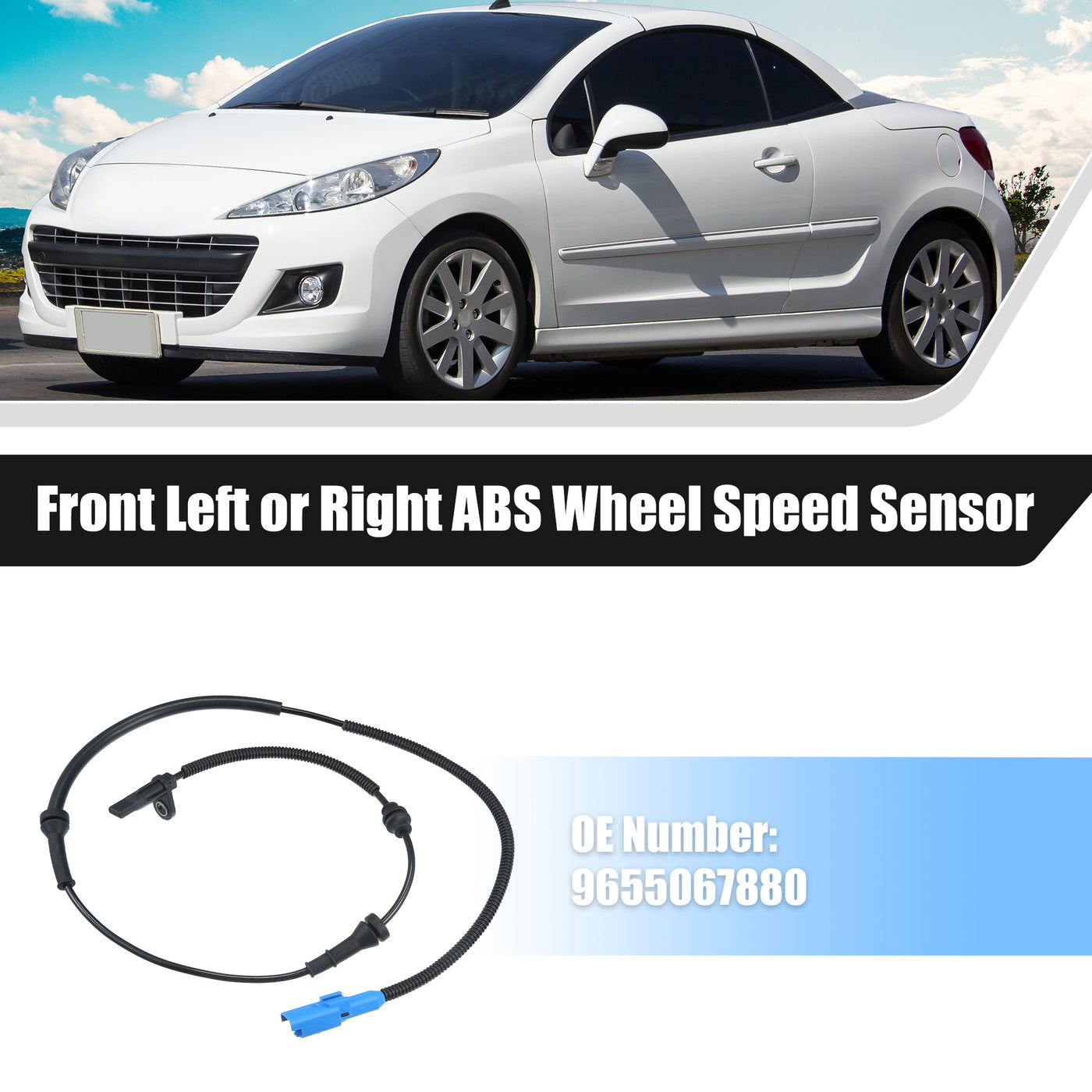 X AUTOHAUX Front Left or Right ABS Wheel Speed Sensor No.9655067880 for PEUGEOT for CITROEN