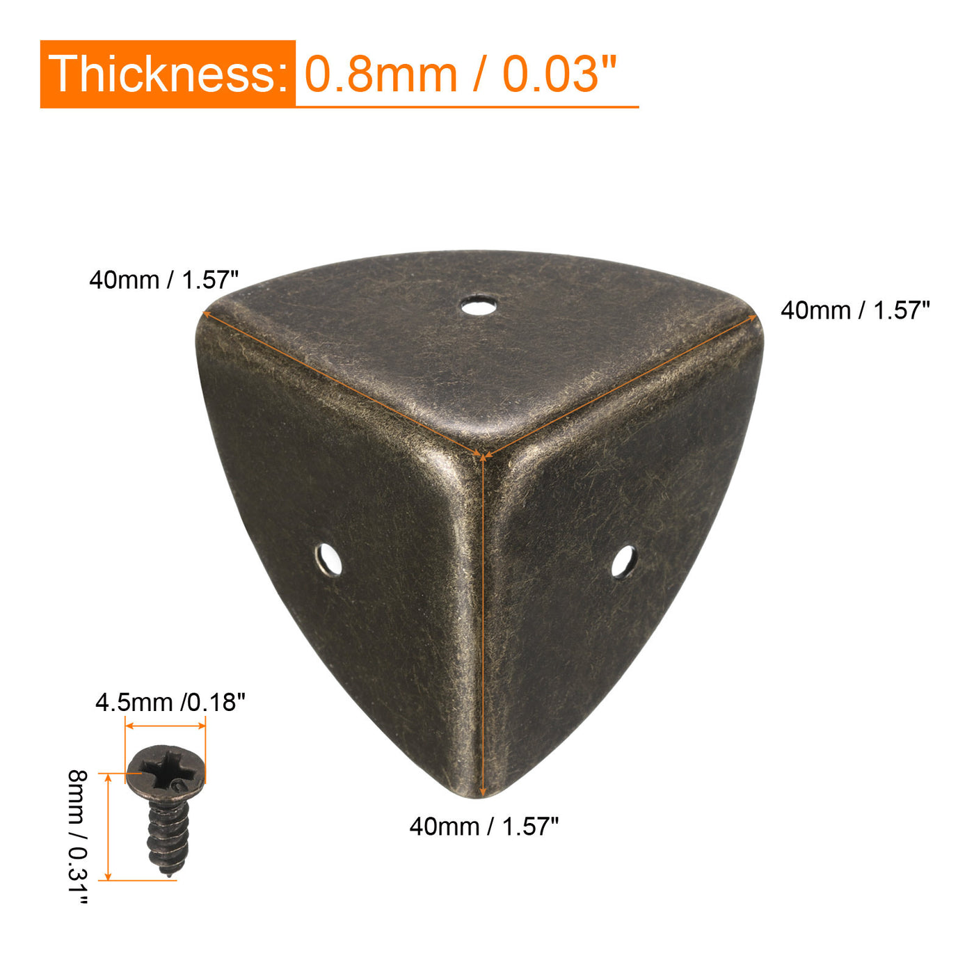 uxcell Uxcell 40x40x40mm Metall Box Ecken Schutzkappen Kantenschutz Bronze Farbe 16 Stück für Tisch- und Schreibtischecken