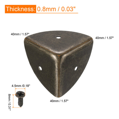 Harfington Uxcell 40x40x40mm Metall Box Ecken Schutzkappen Kantenschutz Bronze Farbe 16 Stück für Tisch- und Schreibtischecken