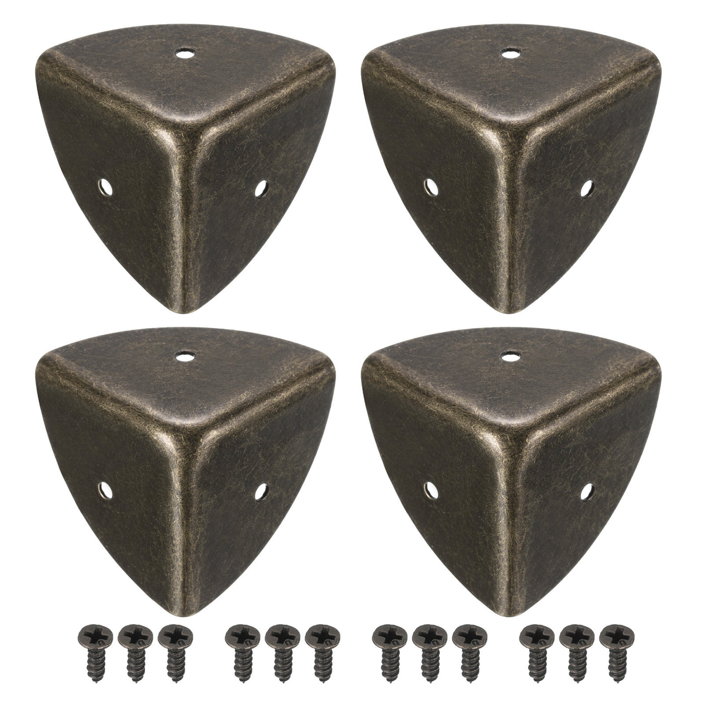 uxcell Uxcell 40x40x40mm Metal Box Corner Protectors Edge Guard Bronze Tone 16pcs