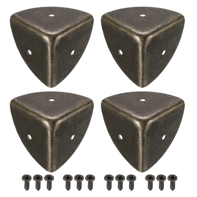 Harfington Uxcell 40x40x40mm Metal Box Corner Protectors Edge Guard Bronze Tone 16pcs