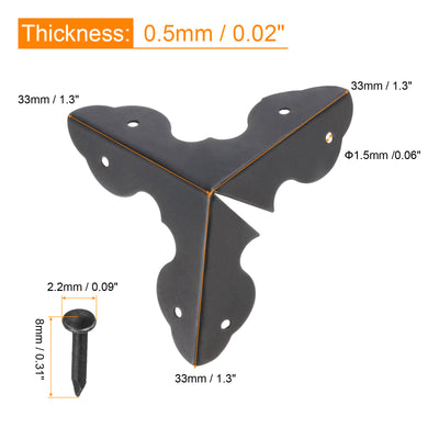 Harfington Uxcell 33x33x33mm Metall Box Ecken Schutzkappen Schwarz 16 Stück