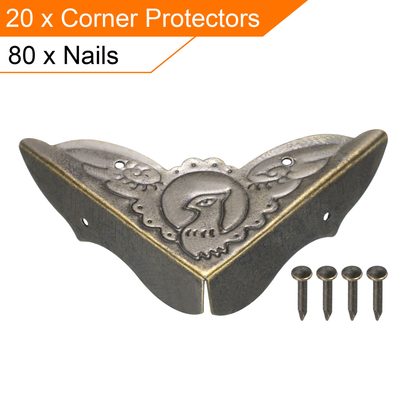 uxcell Uxcell Metal Desk Corner Protectors Table Edge Cover Guard 51x51x15mm Bronze Tone 20pcs