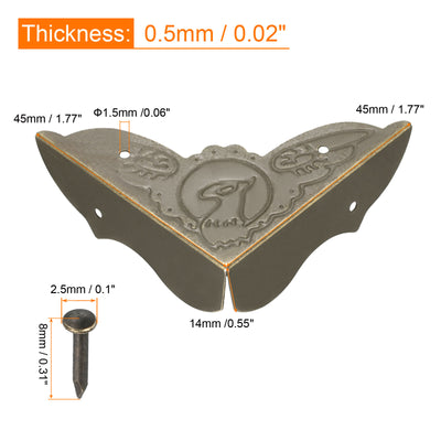 Harfington Uxcell Metall Schreibtisch Eckschützer Tischkantenschutz 45x45x14mm Bronze Ton 20 Stück