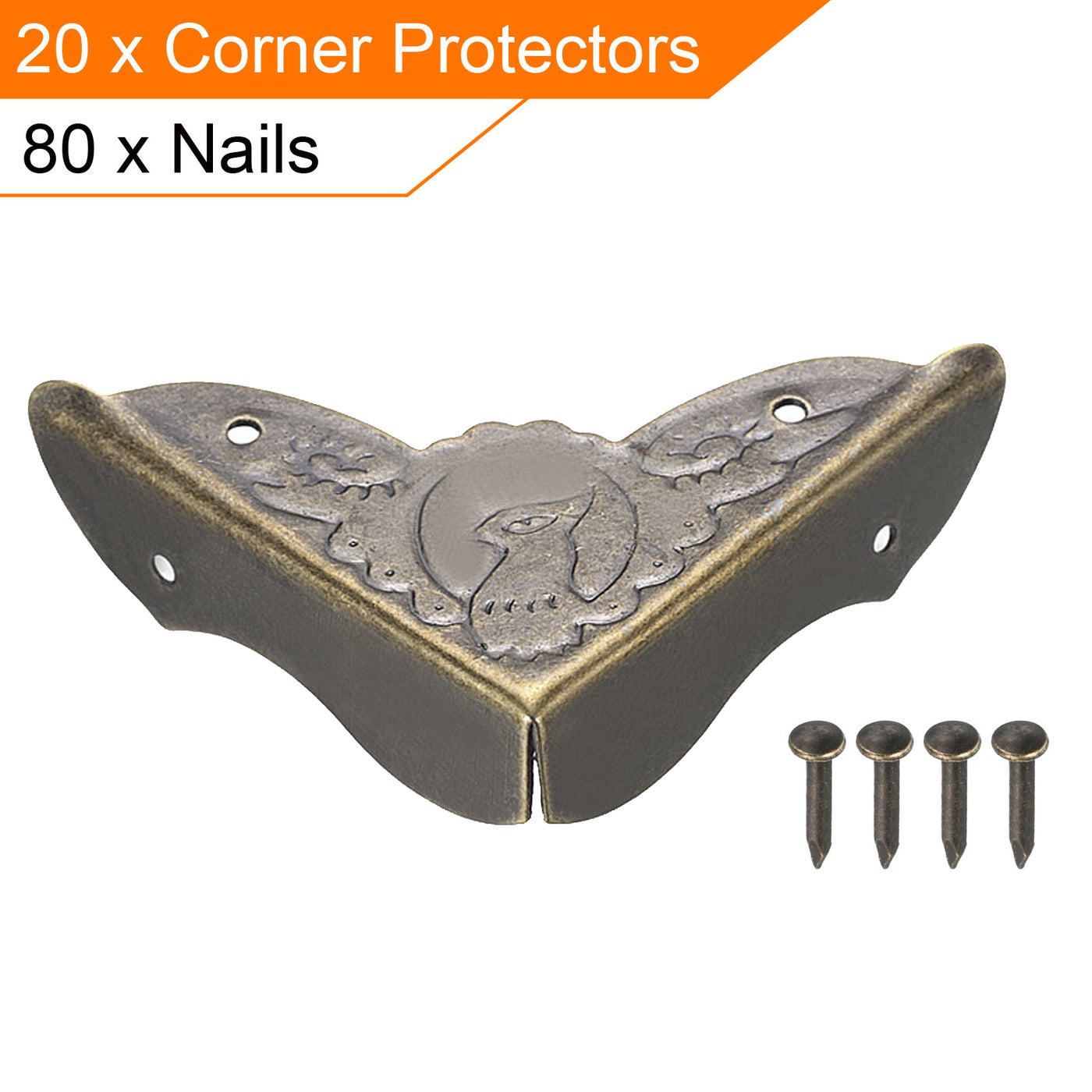 uxcell Uxcell Metal Desk Corner Protectors Table Edge Cover Guard 45x45x14mm Bronze Tone 20pcs