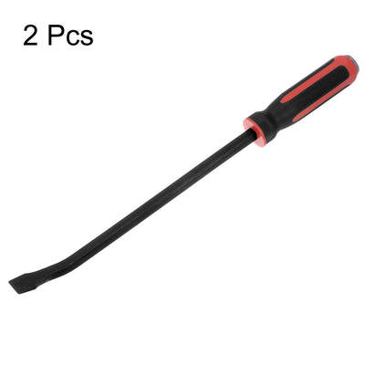 Harfington 2pcs Angled Tip Pry Bar 18" Curved Screwdriver Pry Bar with Strike Cap Handle