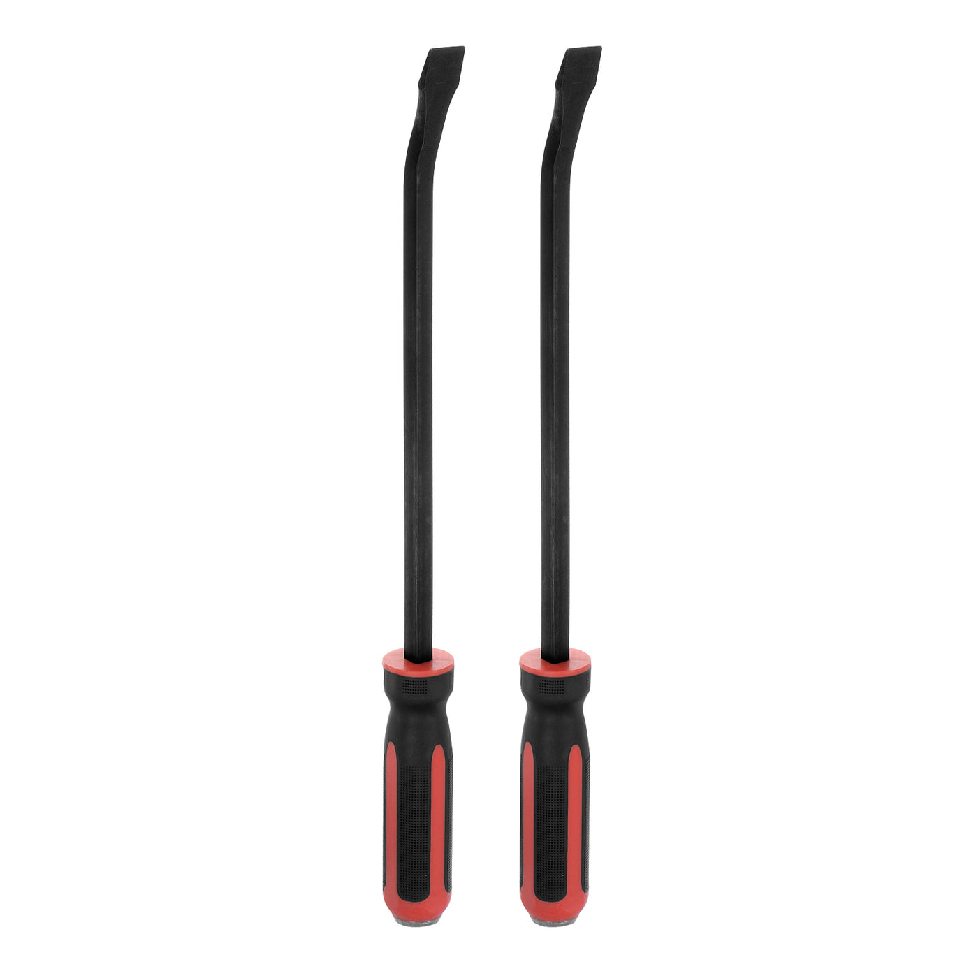 Harfington 2pcs Angled Tip Pry Bar 18" Curved Screwdriver Pry Bar with Strike Cap Handle