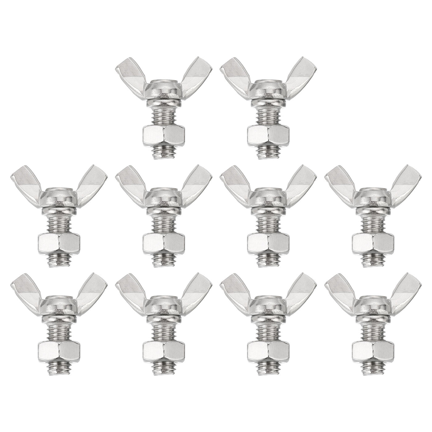 uxcell Uxcell 10pcs 304 Stainless Steel M8x16mm Wing Butterfly Screws Bolts with 10pcs Nuts