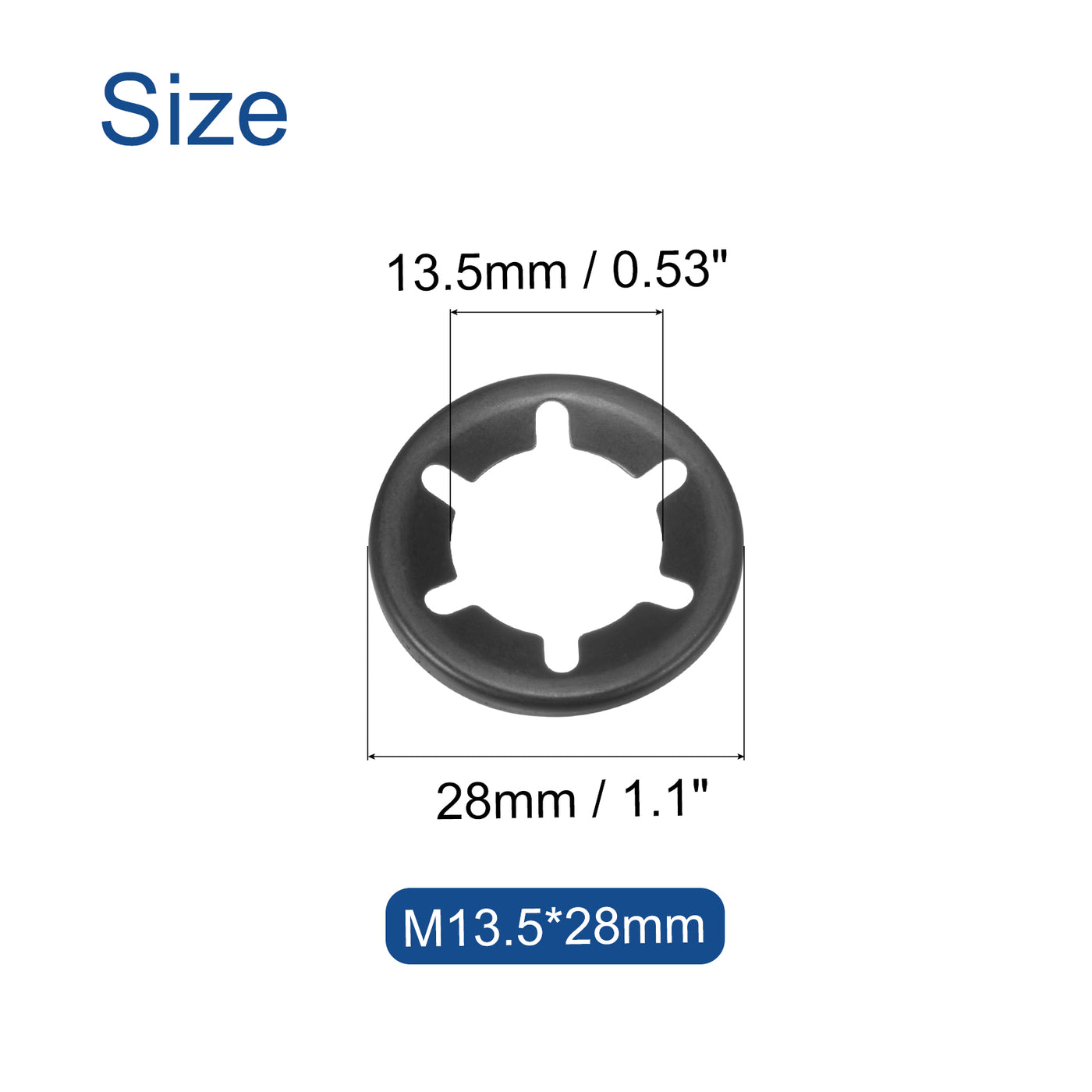 uxcell Uxcell 30pcs Internal Tooth Star Lock Washers M14 65Mn Steel Starlock Push Nuts