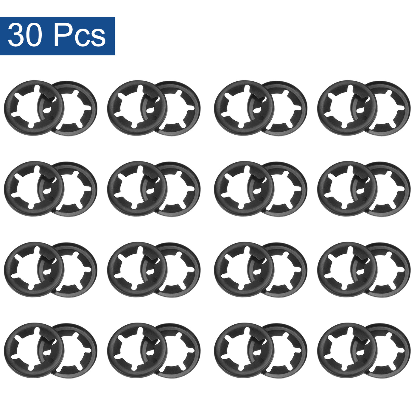 uxcell Uxcell 30pcs Internal Tooth Star Lock Washers M14 65Mn Steel Starlock Push Nuts