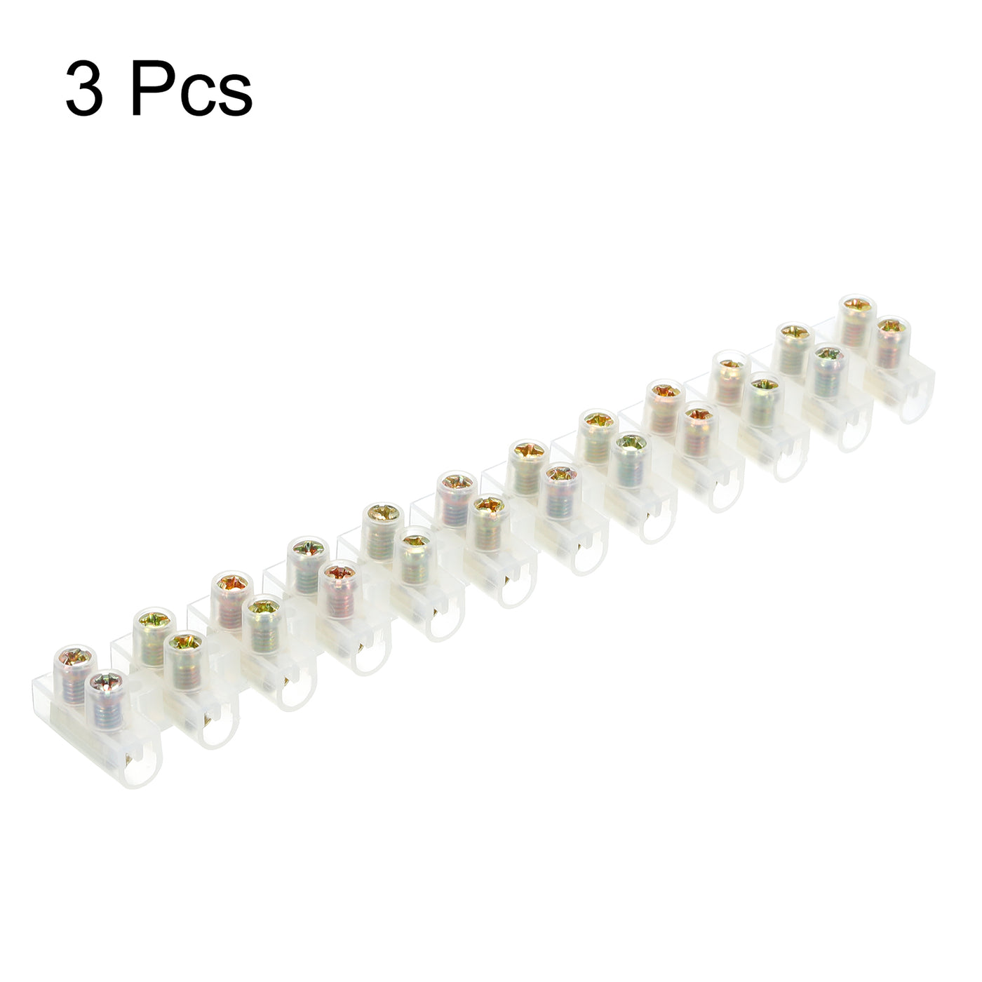 uxcell Uxcell Terminal Block 12 Positions 380V 30A Dual Row Screw Terminal Strip Block Terminals Barrier Strip Wire Connector 3Pcs