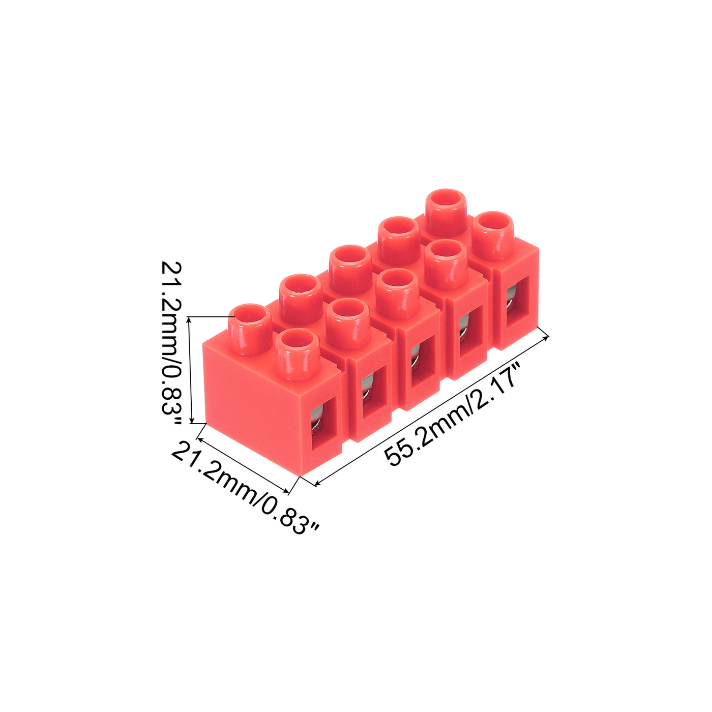 Harfington Terminal Block 5 Positions 600V 36A Dual Row Screw Terminal Strip Blocks  Terminals Barrier Strip Wire Connector 6Pcs