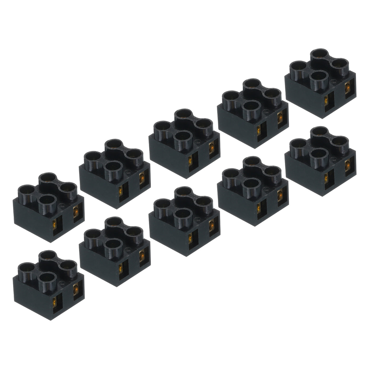 Harfington Terminal Block 2 Positions 500V 10A Dual Row Screw Terminal Strip Blocks  Terminals Barrier Strip Wire Connector 10Pcs