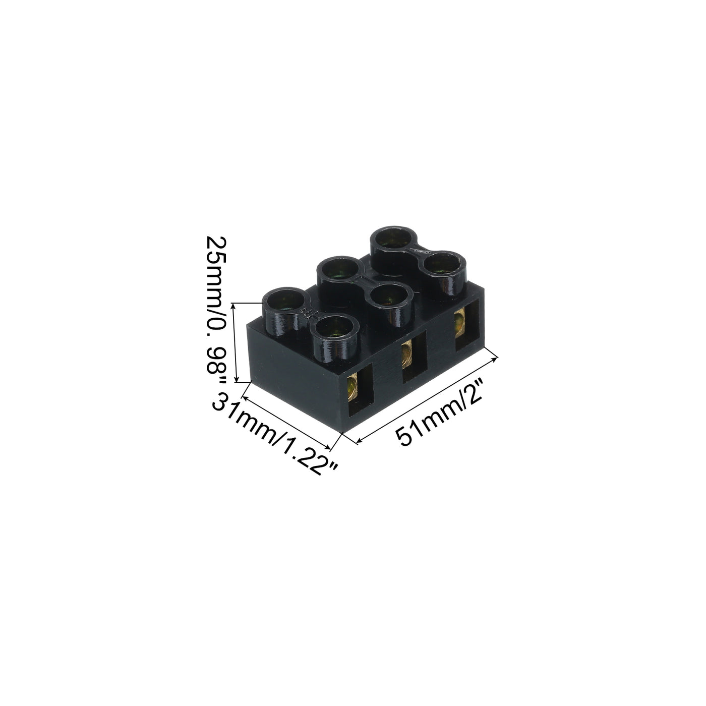 Harfington Terminal Block 3 Positions 500V 10A Dual Row Screw Terminal Strip Blocks  Terminals Barrier Strip Wire Connector 10Pcs