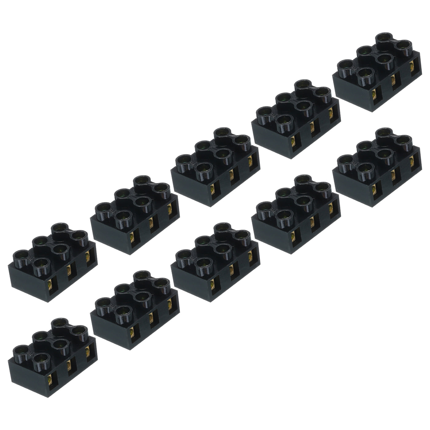 Harfington Terminal Block 3 Positions 500V 10A Dual Row Screw Terminal Strip Blocks  Terminals Barrier Strip Wire Connector 10Pcs