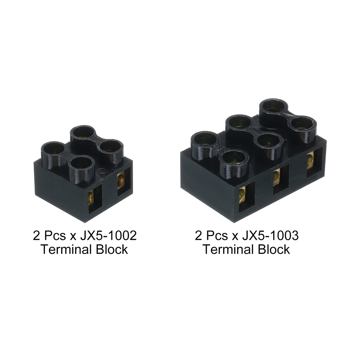 Harfington Terminal Block 2 Positions 3Positions 500V 10A Dual Row Screw Terminal Strip Blocks  Terminals Barrier Strip Wire Connector 2 Set