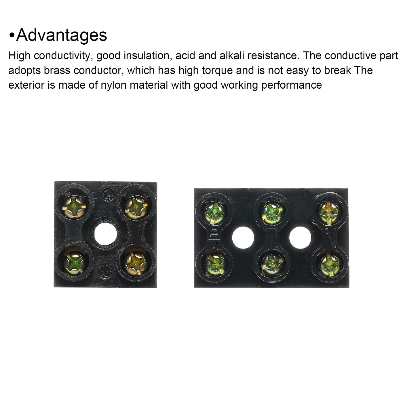 Harfington Terminal Block 2 Positions 3Positions 500V 10A Dual Row Screw Terminal Strip Blocks  Terminals Barrier Strip Wire Connector 2 Set