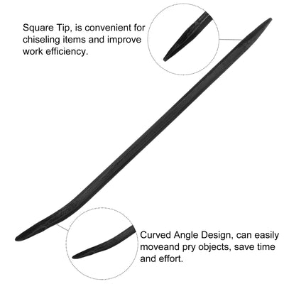 Harfington 2pcs Line-Up Pry Bar 22" Length 0.6" Rod Dia Hexagonal Steel Crowbar Sleever Bar