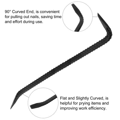 Harfington Line-Up Pry Bar 35" Length 0.8" Rod Dia Steel Crowbar Sleever Bar with 90° Head