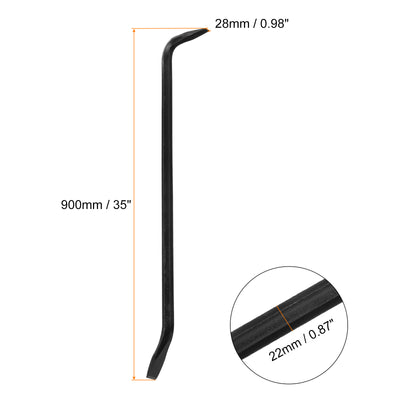 Harfington Line-Up Pry Bar 35" Length 0.9" Dia Hex Steel Crowbar Sleever Bar with 90° Head